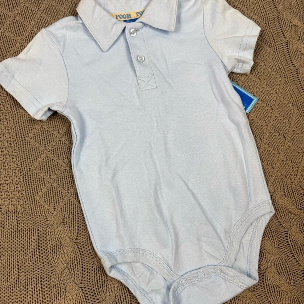 Disney Pooh Blue Polo One Piece and Plaid Shorts Set ~ 18M - Picture 8 of 14
